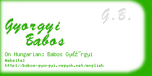 gyorgyi babos business card